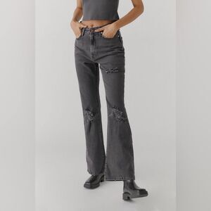 Urban Outfitters Jeans High Rise BDG Flare Black Distressed 28